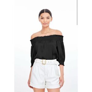 Generation Love Black Cecelia Satin Blouse Top Shirt